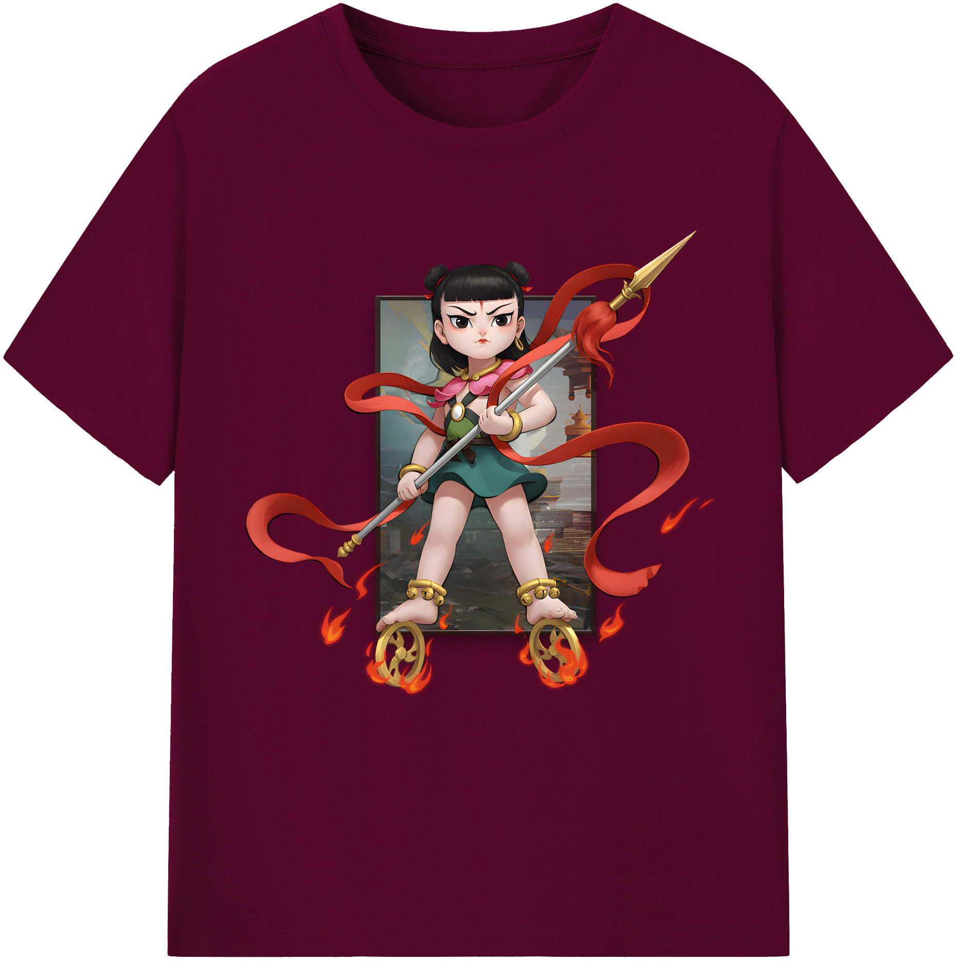 （画像用） Ne Zha 2 ナタ 魔童の大暴れ レディースカジュアルプリントTシャツ（綿100％）